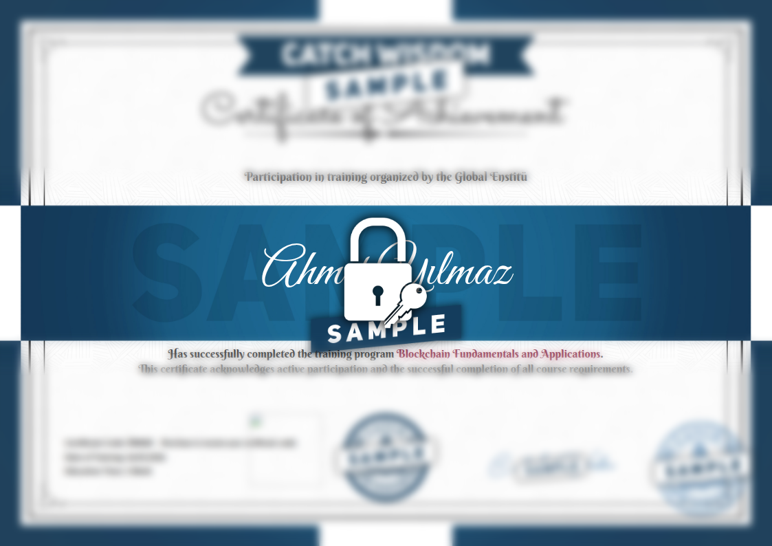 Sample Blockchain Fundamentals and Applications Certificate