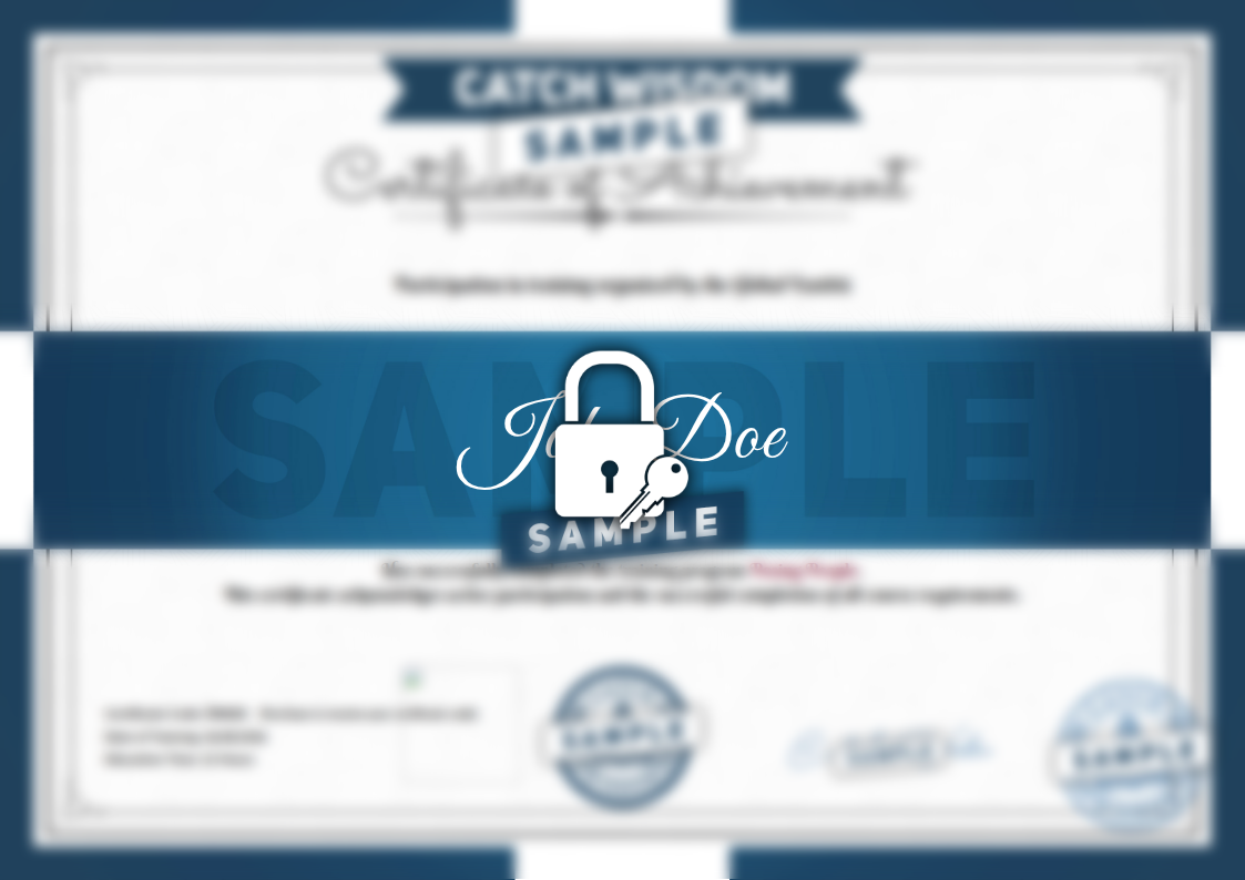 Sample Posing People Certificate