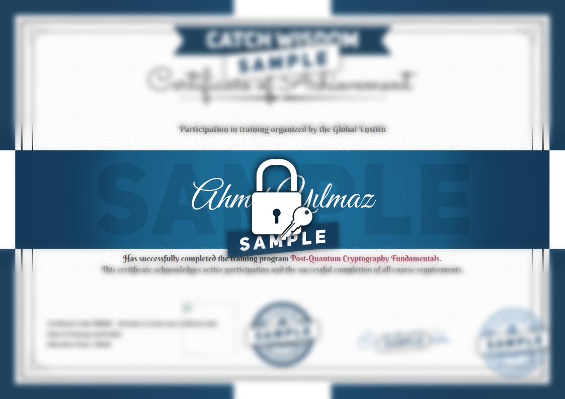 Sample Post-Quantum Cryptography Fundamentals Certificate