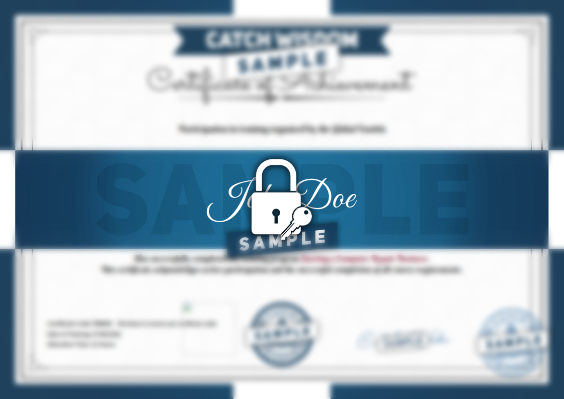 Sample Starting a Computer Repair Business Certificate