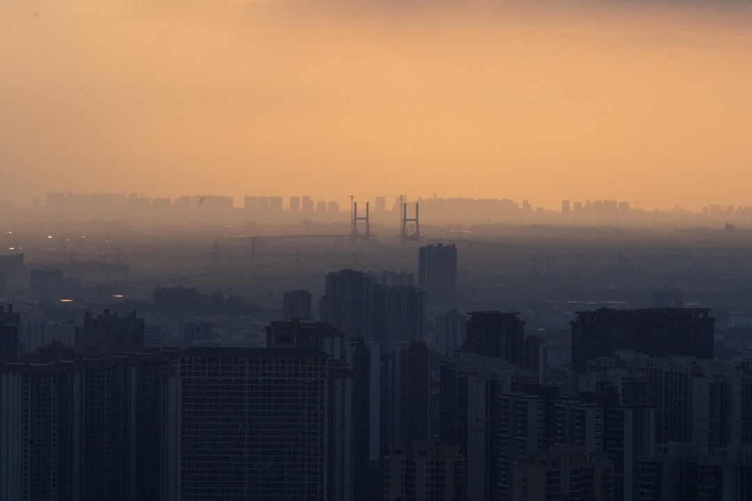 smog over urban skyline