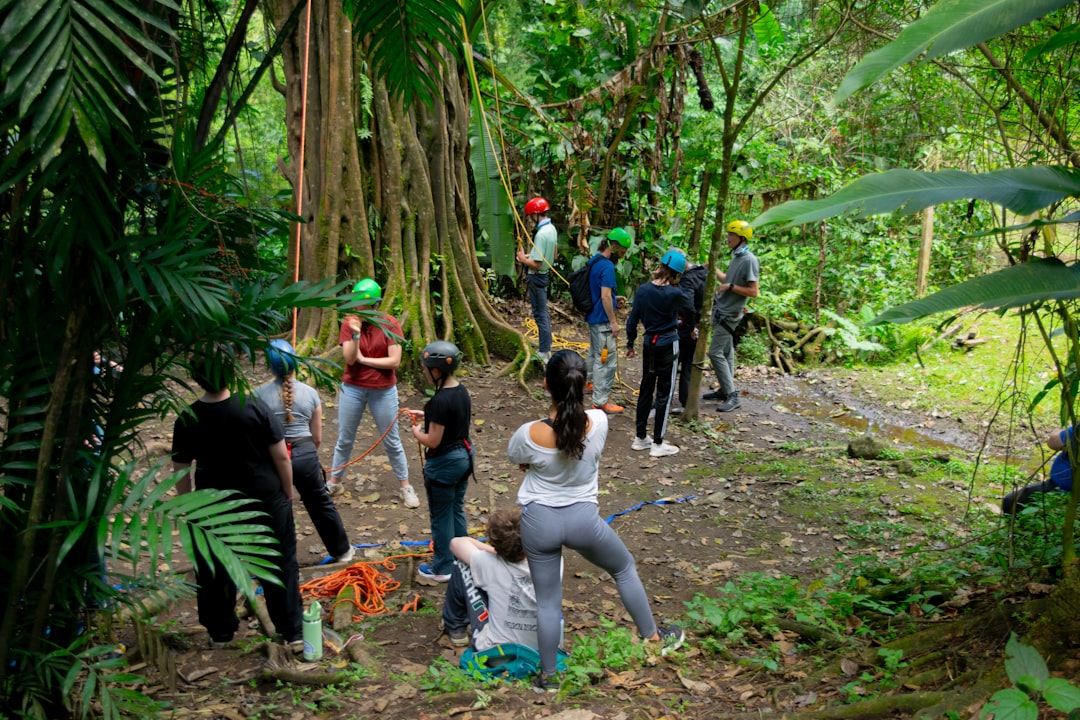 diverse group enjoying guided tour