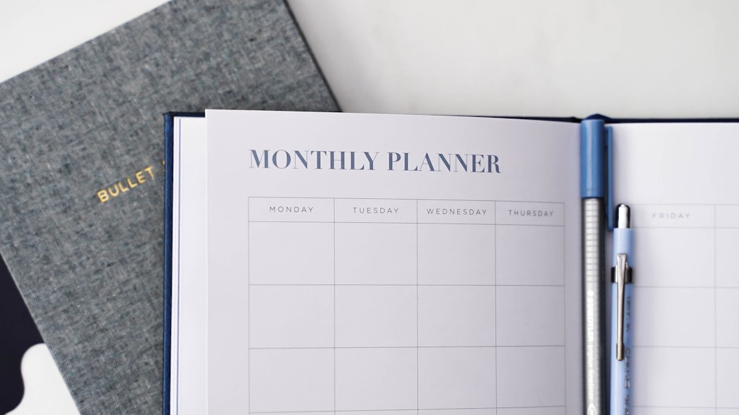 organized desk calendar