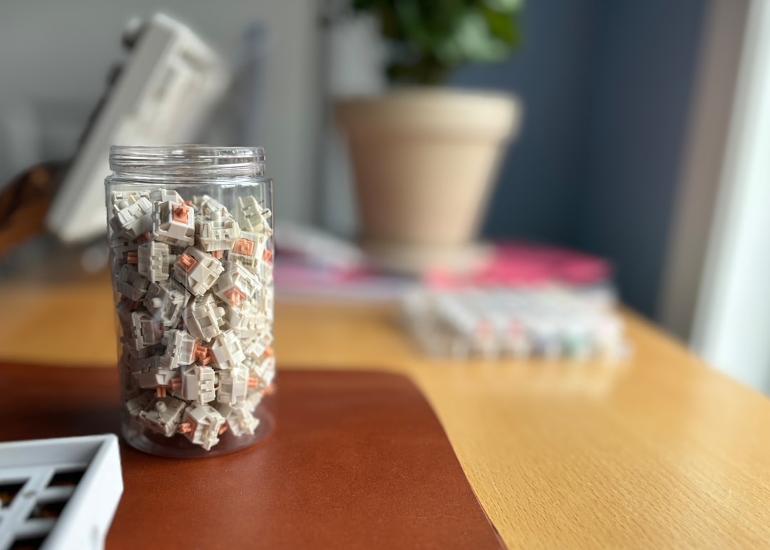 organized home office with healthy snacks
