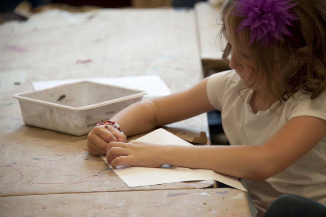 child working independently