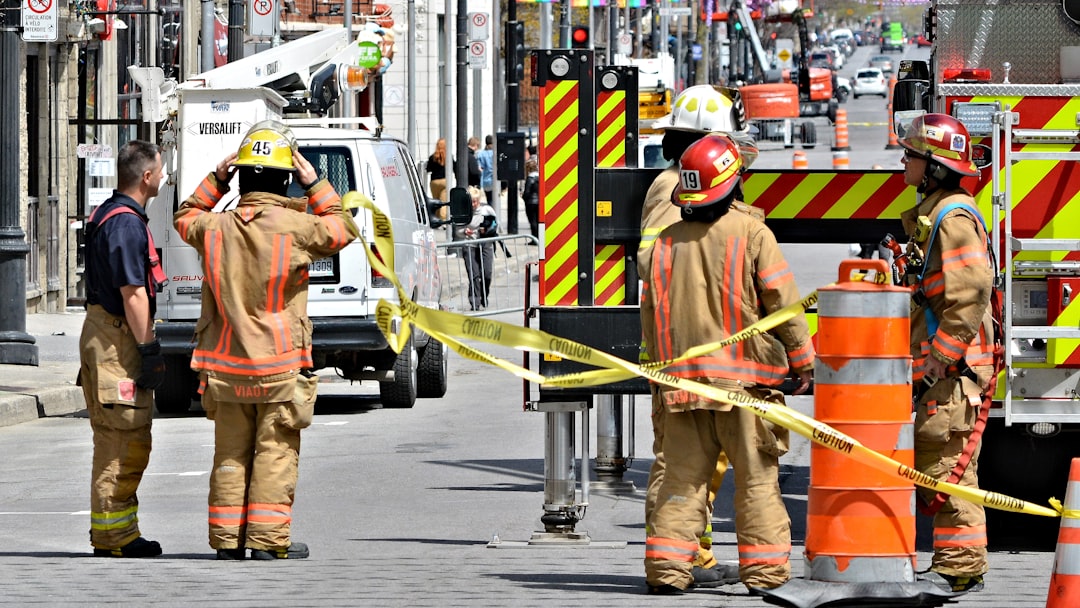 emergency responder reviewing plans