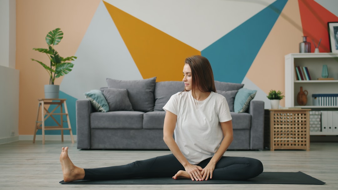 person meditating at home
