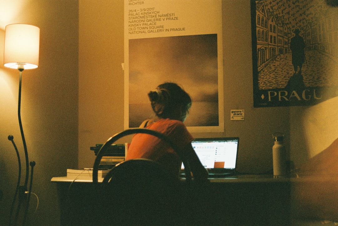 writer at desk focused